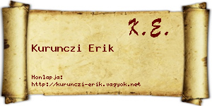 Kurunczi Erik névjegykártya