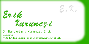 erik kurunczi business card